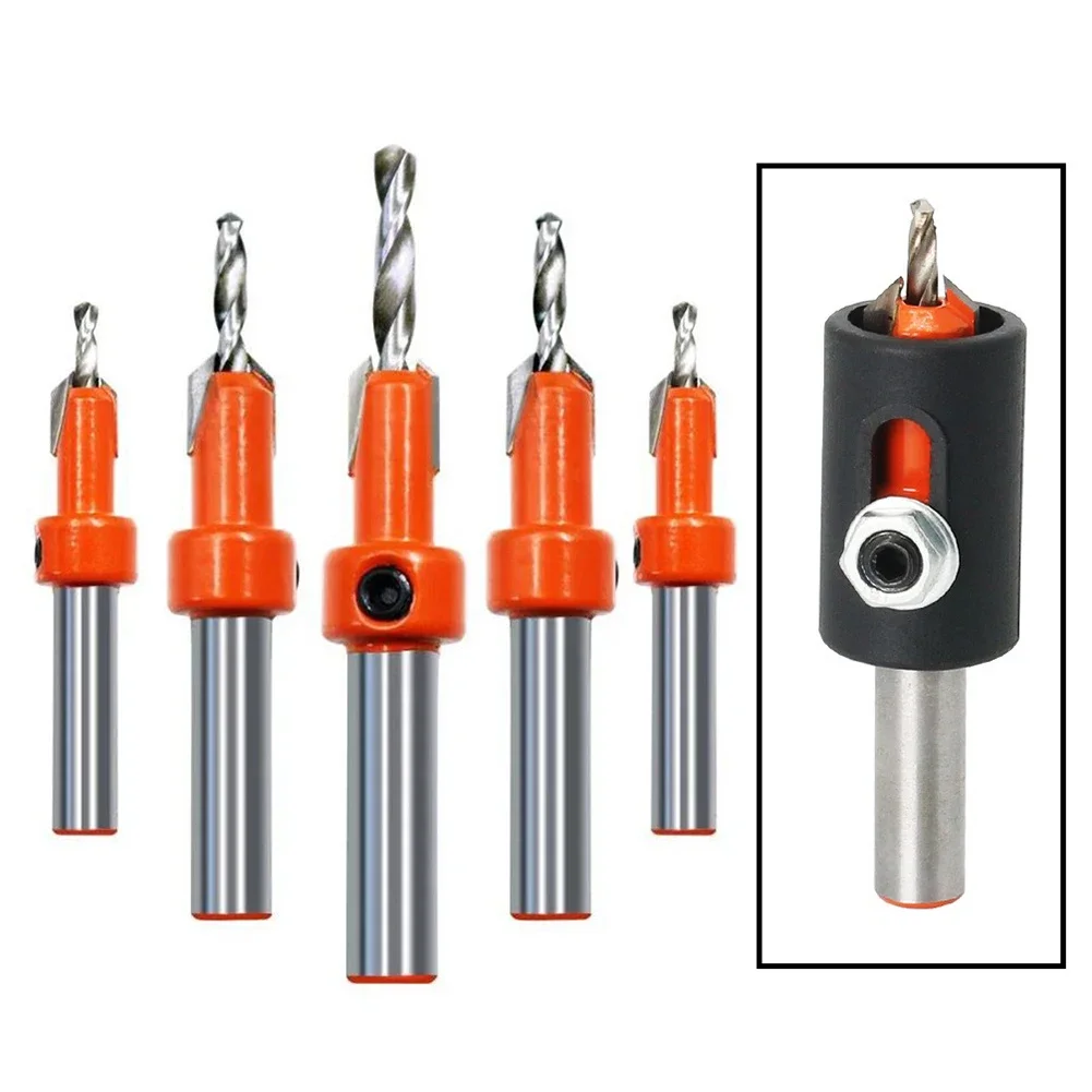 1Pc 8Mm Schacht Houtbewerking Verzonken Router Bit Schroefzuiger Met Boorstop Remon Sloop Voor Houtfrees