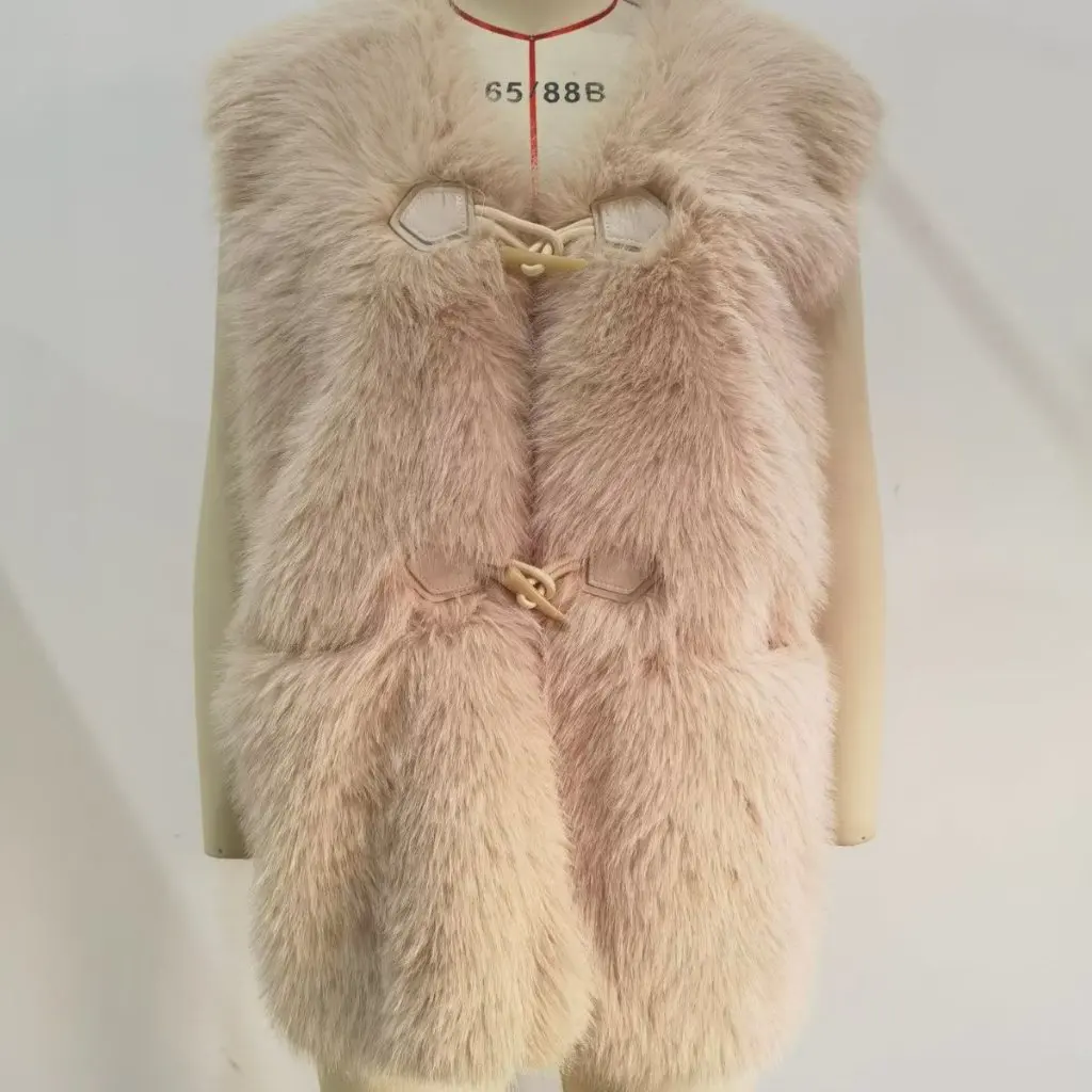 

Women's Mid-Length Slimming Faux Rabbit Fur Vest Winter New Artificial Fur Coat Fashionable Outerwear