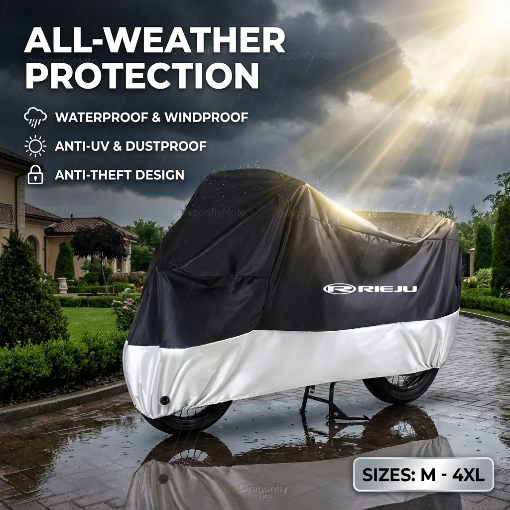 

For RIEJU AVENTURA 500 500I 125 Aventura 125 500 All Season Motorcycle Cover Silver Black Waterproof Dustproof UV Protection