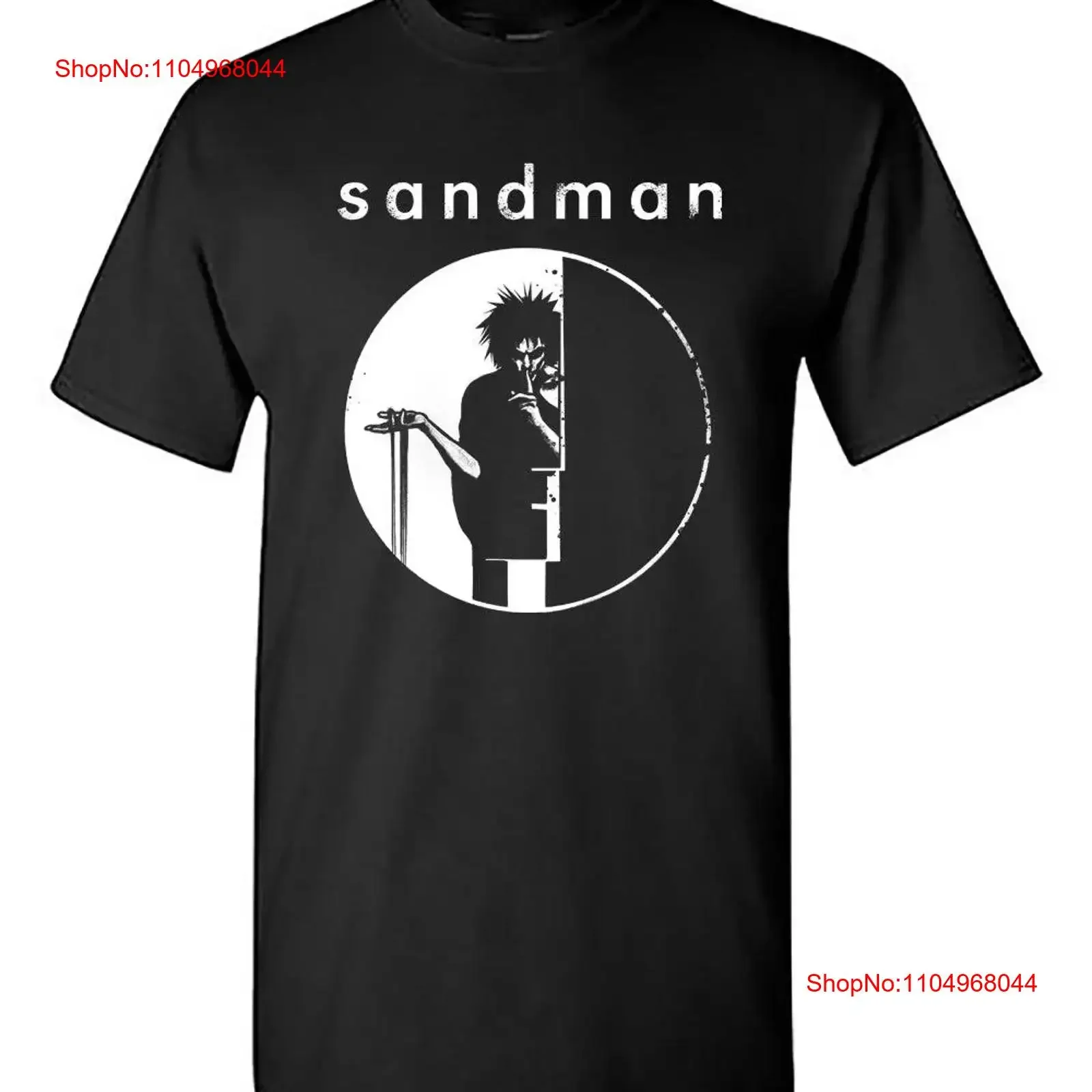 Camiseta The Sandman Bauhaus Mash up en negro, top lavado vintage para uso diario, ropa gráfica informal de diseñador, transpirable