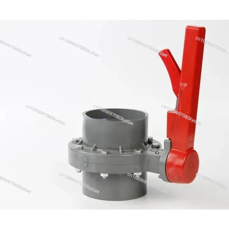 PVC Butterfly Valve Socket Type Disc  DN 110 160  200 MM Irrigation Butterfly Valve Plastic One-piece Butterfly Valve