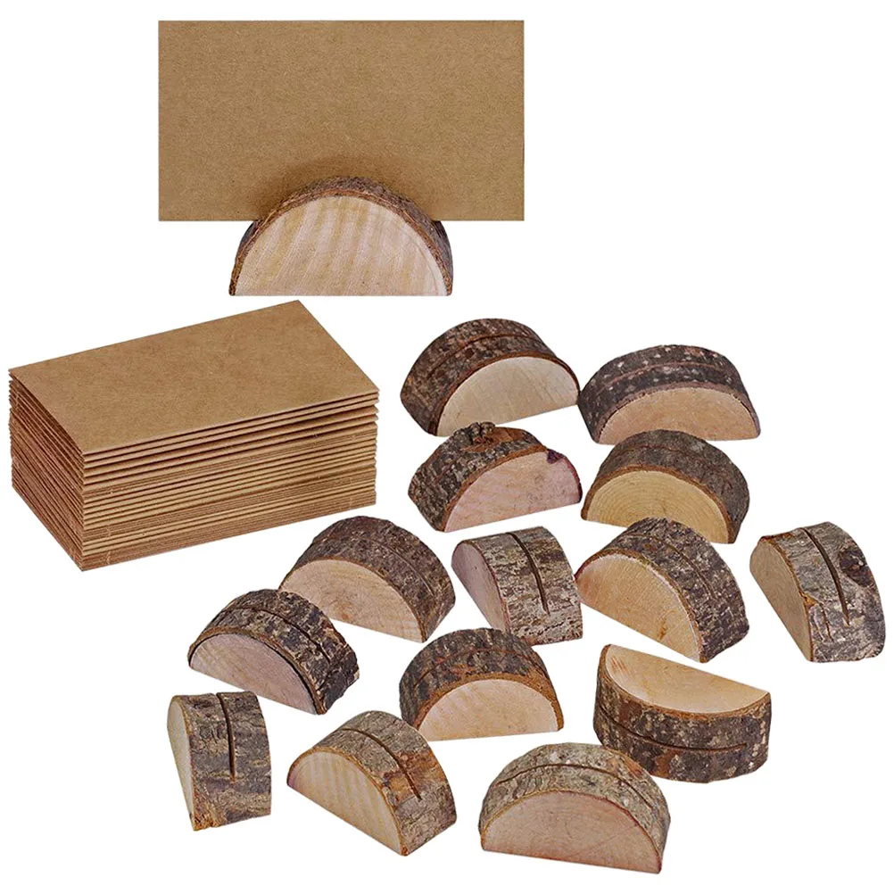 

Wooden Picture Holders Retro Tree Stump Display for Tables Stable Sign Wedding Decor Label Holder Card Photo
