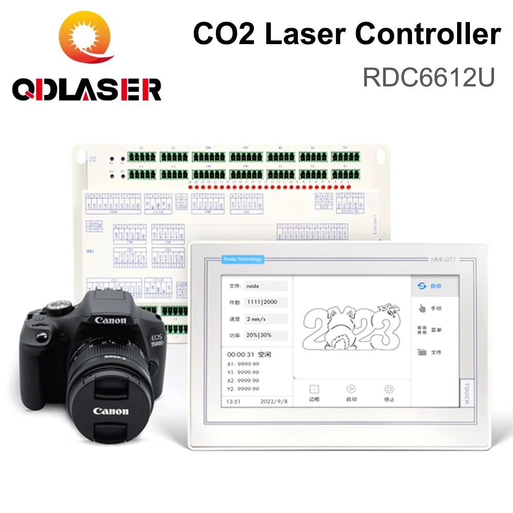 QDLASER Ruida RDC6612U Dual Coordinate 4 Head Asynchronous CO2 Laser Controller for DSP Engraving Cutting Machine