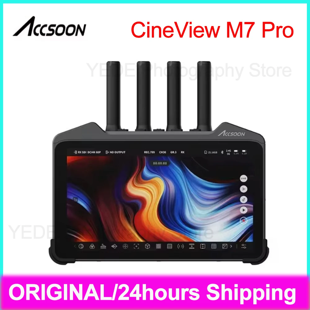 ACCSOON CineView M7 Pro 7-дюймовый беспроводной монитор камеры 1000nit с сенсорным экраном 4K Ultra HD Полевой монитор для камеры потокового вещания в реальном времени