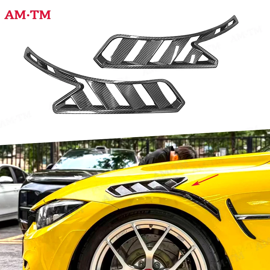 For BMW F80 M3 F82 F83 M4 2015-2020 Carbon Fiber Side Fender Air Vent Outlet Cover Trim Car Exterior Intake Mouldings Strip Body