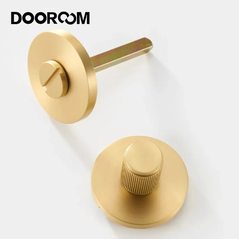 Imagem -05 - Dooroom-solid Brass Copper Sliding Door Knob para Banheiro Bloqueio de Emergência Fio Preto Uma Palavra