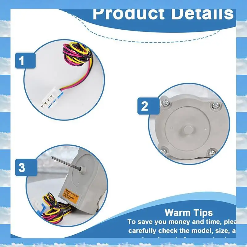 

A11I EAU63923601 ODM-001F-4A Мотор конденсаторного вентилятора холодильника Двухдверный вентилятор Двигатель постоянного тока для холодильника Haier