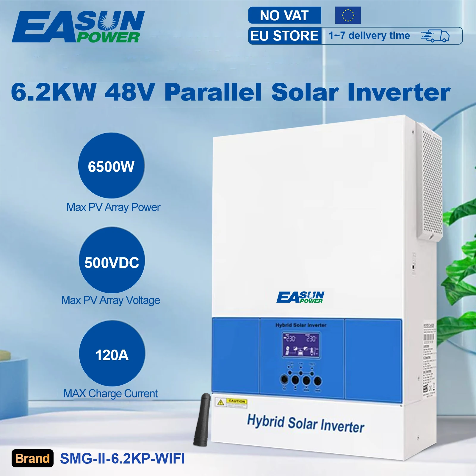EASUN 6.2KW onduleur solaire hybride parallèle MPPT onduleur photovoltaïque sinusoïdal pur 48V 220VAC sur réseau 120A chargeur solaire PV 500VDC
