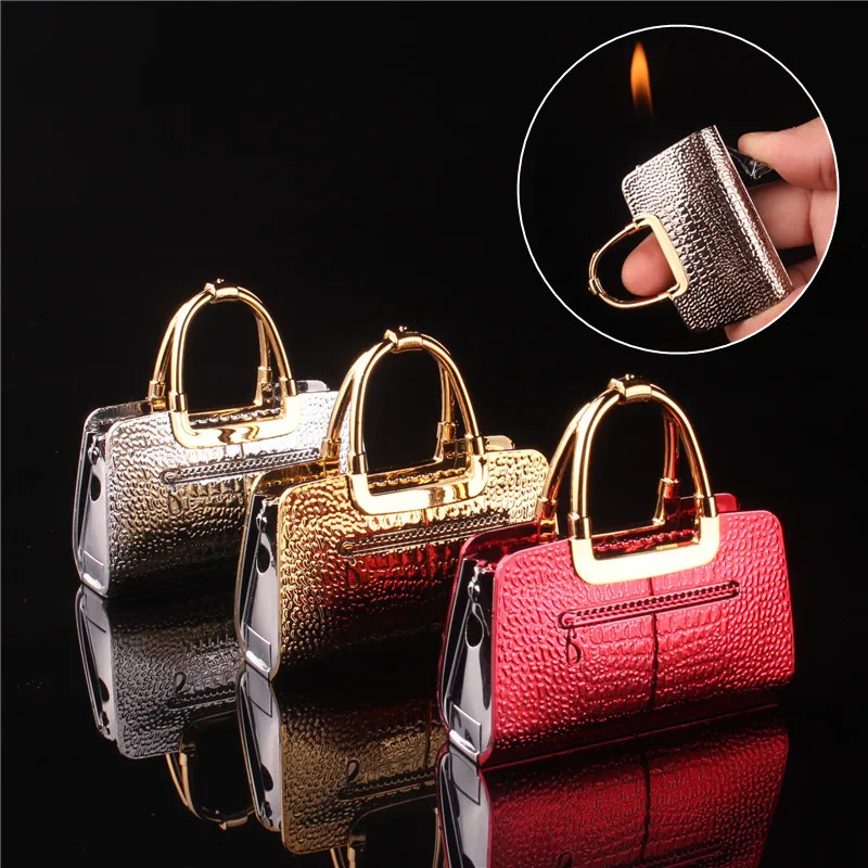 New Metal Handbag Lighter Creative Mini Butane Inflatable Lighter Fun Smoking Accessories Women's Personalized Gift