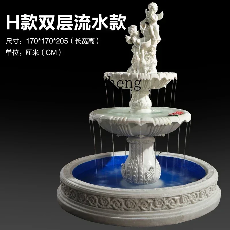 Y15-European angel fountain large ornament courtyard santone water feature rockery flowing water decoration