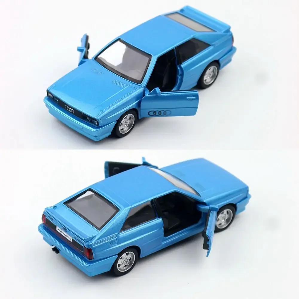 Modèle de voiture l'inventaire Audi QufreshToy pour enfants, roues libres, nervures, portes arrière ouvrables, collection en métal moulé sous pression, garçons, 1:36, 1980