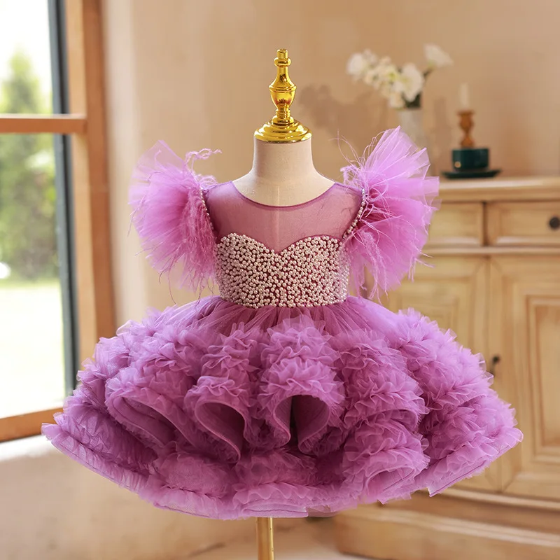 

Girls High End Elegant Evening Princess Ball Gown Children Birthday Party Wedding Fluffy Dress y1350