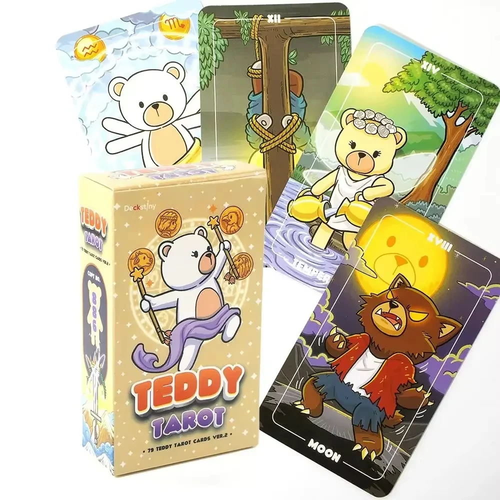 Teddy Tarot Card Prophecy Fate Divination Deck Family Party Board Game Card Beginners Cards Fortune Telling Game