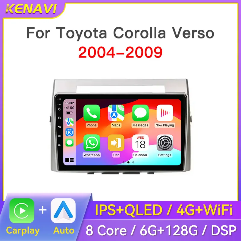 

2 Din Android Car Stereo Radio For Toyota Corolla Verso AR10 2004-2009 Center Multimedia Player RDS Carplay Auto GPS Navigation