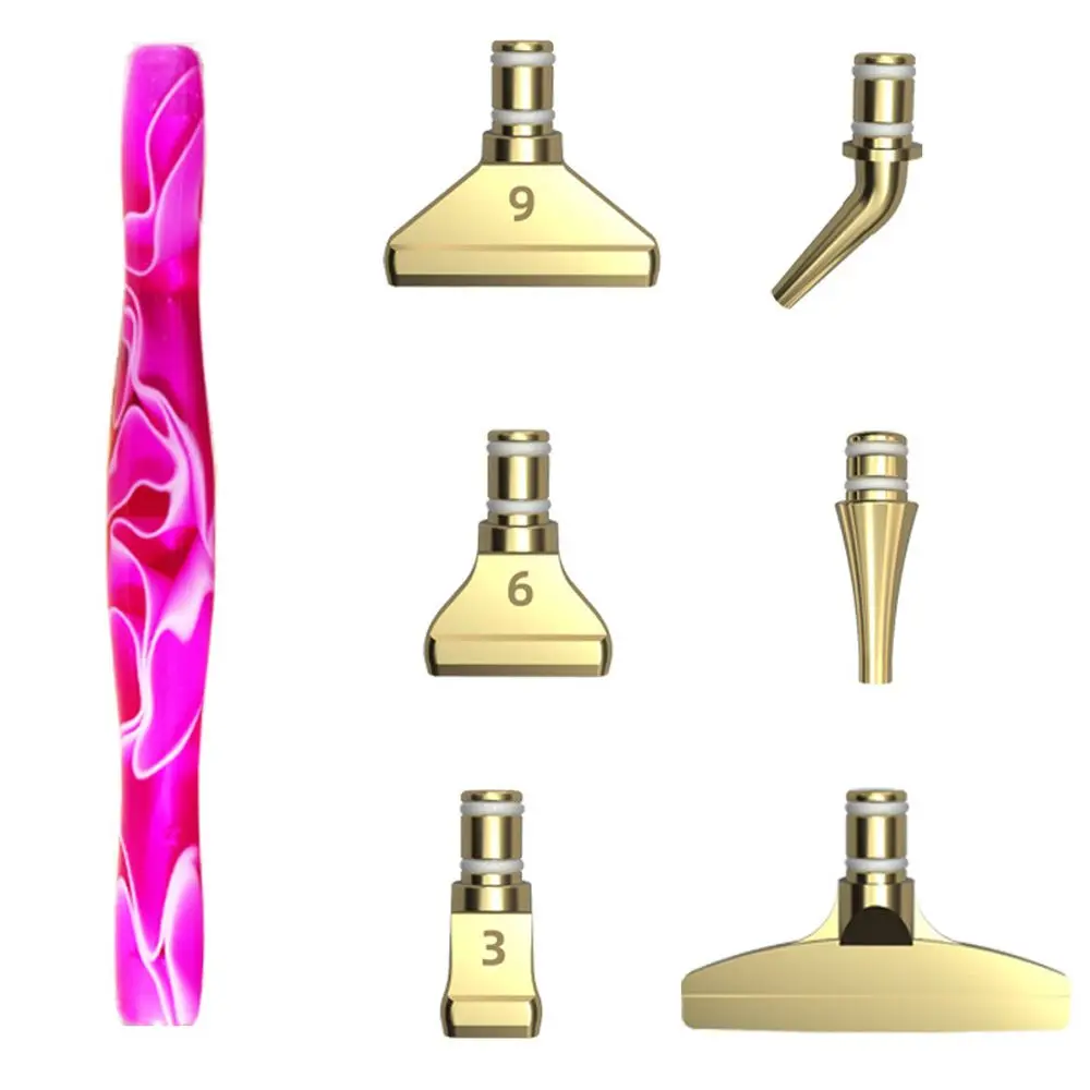 

7PCS DIY Cross Stitch Resin Pen Embroidery Multi Placers Alloy Replacement Pen Heads Point Drill Pen Resin Diamond Painting Pen