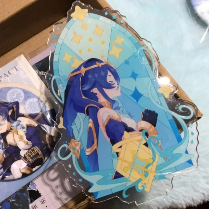 Dōjin Works Genshin تأثير النوافذ الملونة 15 سنتيمتر الاكريليك حامل الشكل البلاستيكية الدائمة نموذج لوحة زخارف مكتب الدائمة علامة المشجعين هدية #3