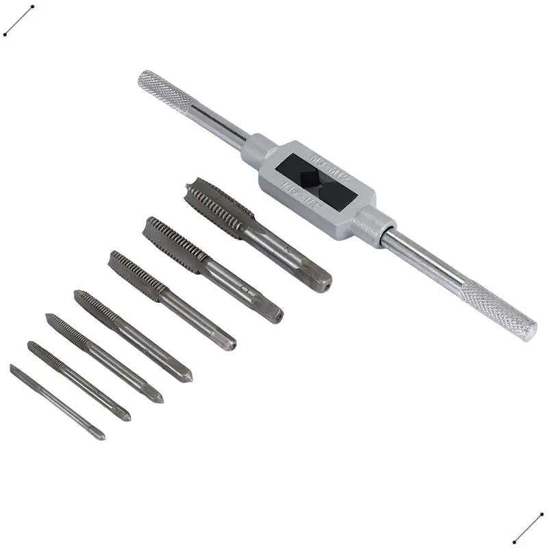 8 In 1 Tap Tool Set Thread Metric Machine Hand Screw Thread Plug Taps Set