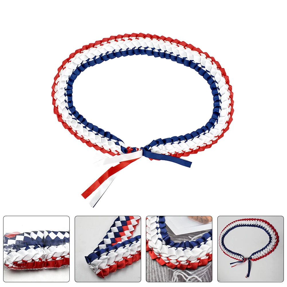 

Graduation Wreath Handmade Ribbon Garland Honor Cords Satin Shawl Stole Vibrant Colors Decorative Braided Polyester