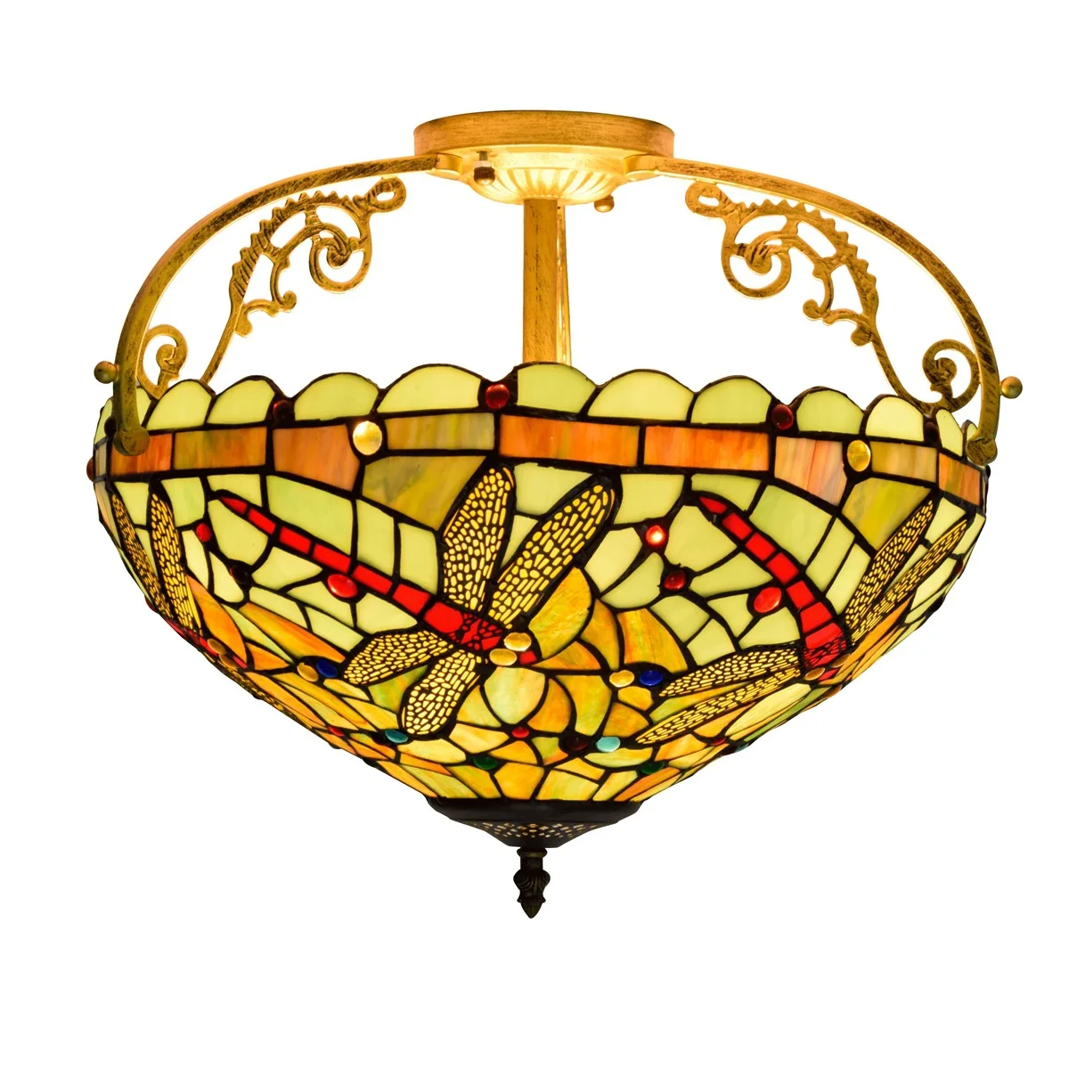 

16 Inch 40cm Sunflower Hall Balcony Corridor Art Lamp for Office Dinning Room Ceiling Lamp Multi Color Decorative Tiffany Lamp