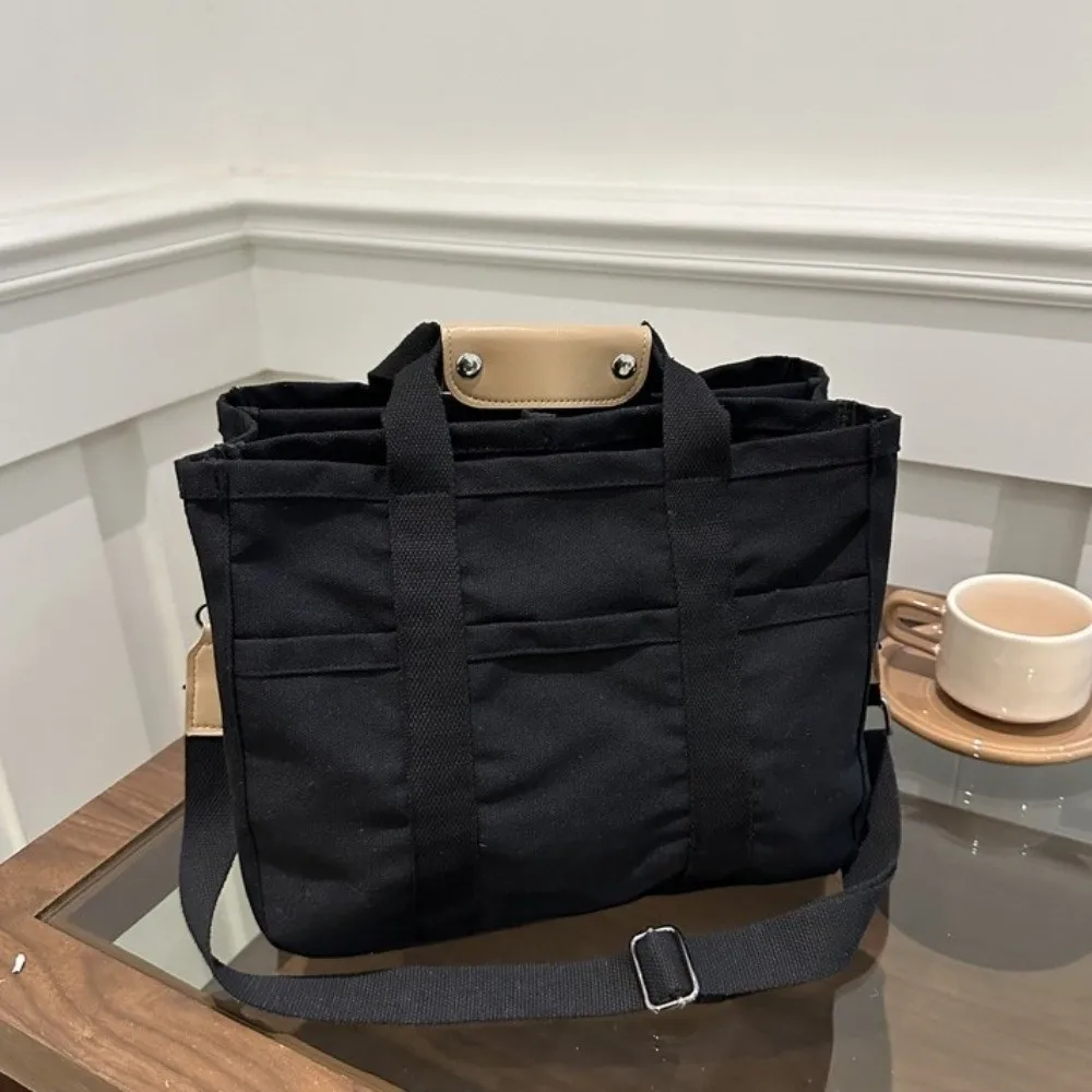 

Solid Color Mummy Bag Multifunctional Korean Style Canvas Mother's Bag Tote Bag Large Capacity Women Shoulder Bag