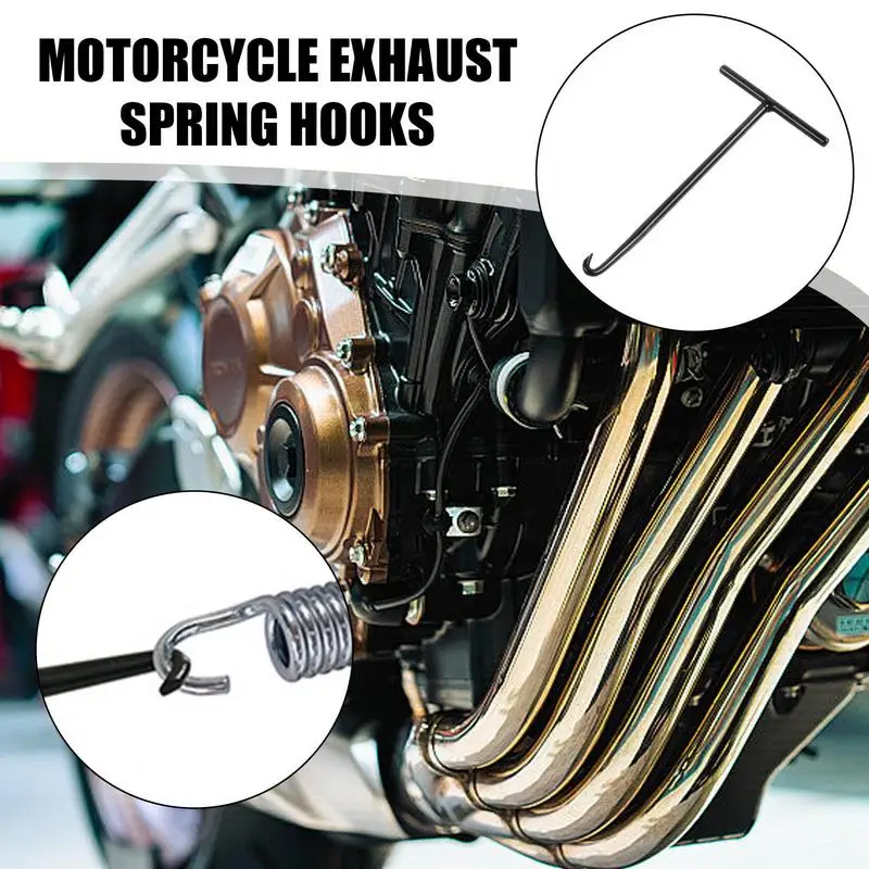 Universal Exhaust Spring Hook Removal And Installation Tools Pipe Spring Puller T Shaped Handle For Cars Motorcycle Dirt Bikes