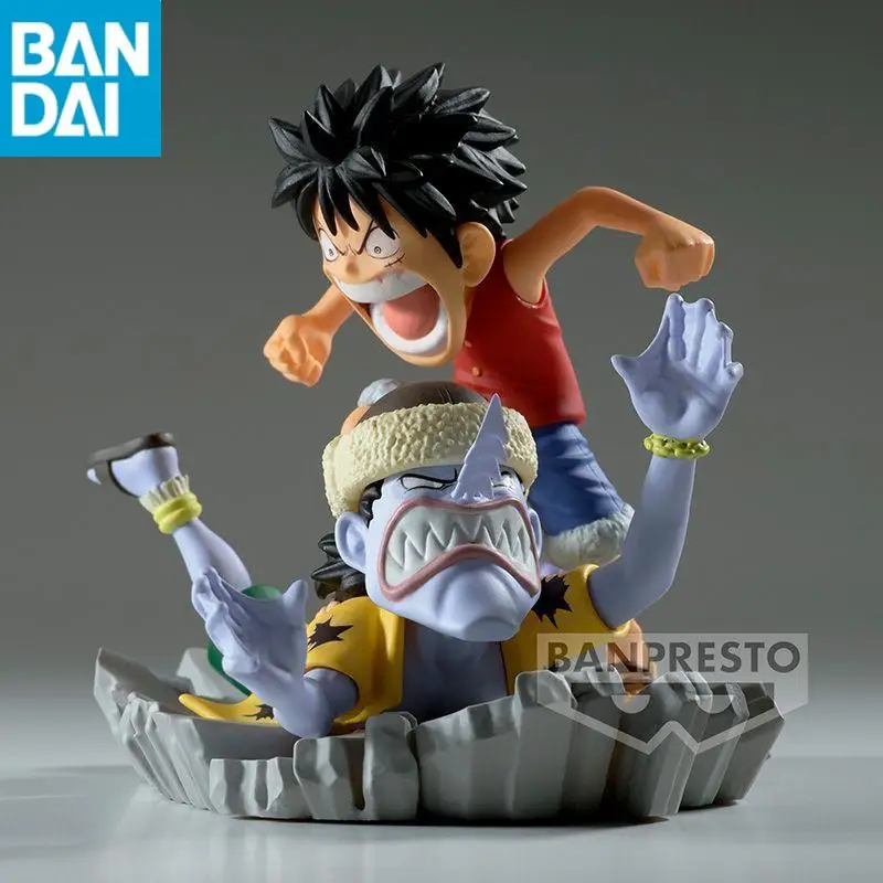 En Stock Original Bandai Banpresto One Piece Log Stories Wcf Monkey D Luffy Vs Arlong estatuilla modelo Anime muñeca genuina juguete para regalo