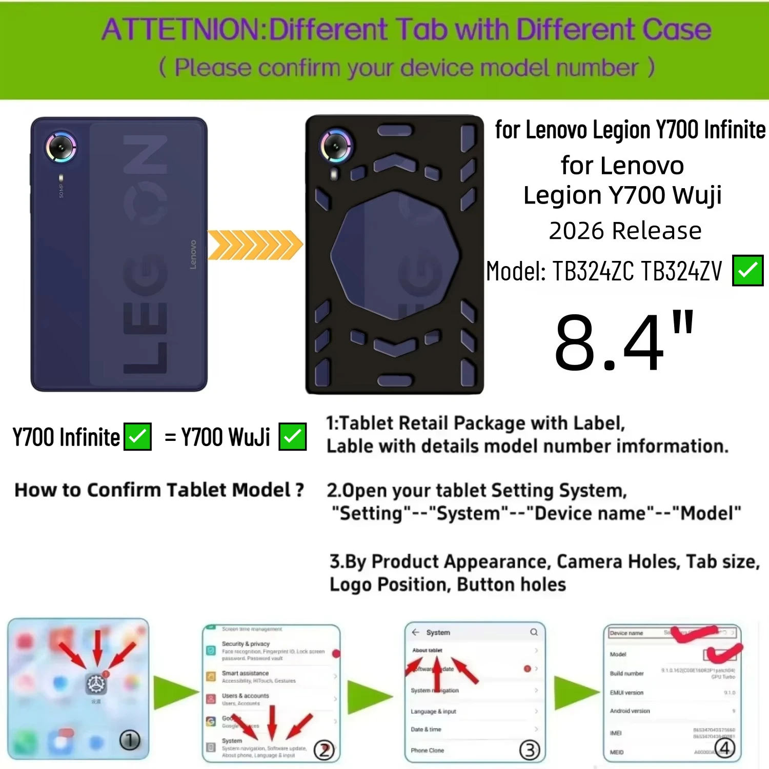 Soft TPU Case for 2026 Lenovo Legion Y700 Ai Infinite WuJi TB324ZC TB324ZV 8.4