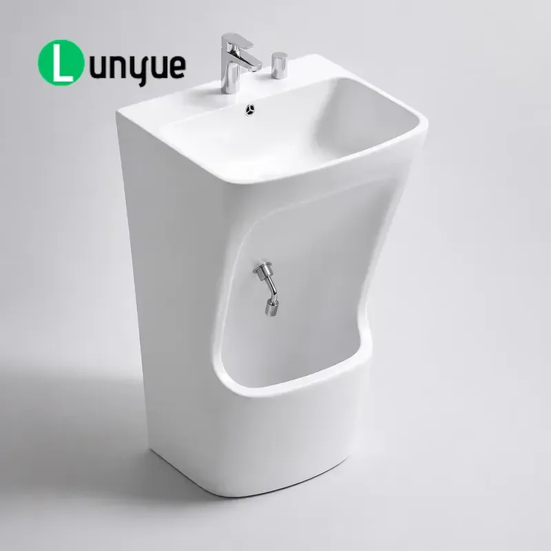 Modern Ceramic Two-in-One Foot Basin for Mosque Bathroom Sink Base Compatible with Muslim Families Durable Elegant Design