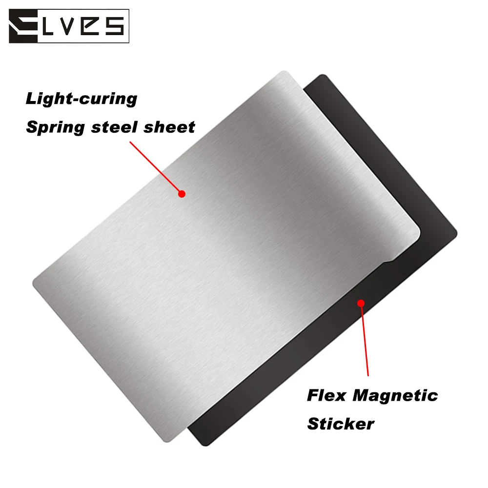 Elves 135x75mm Piastra di costruzione in resina d\'acciaio per molle Adesivo magnetico flessibile Flex per Marte/Mars C/Mars Pro/Phrozen Sonic Mini 4k