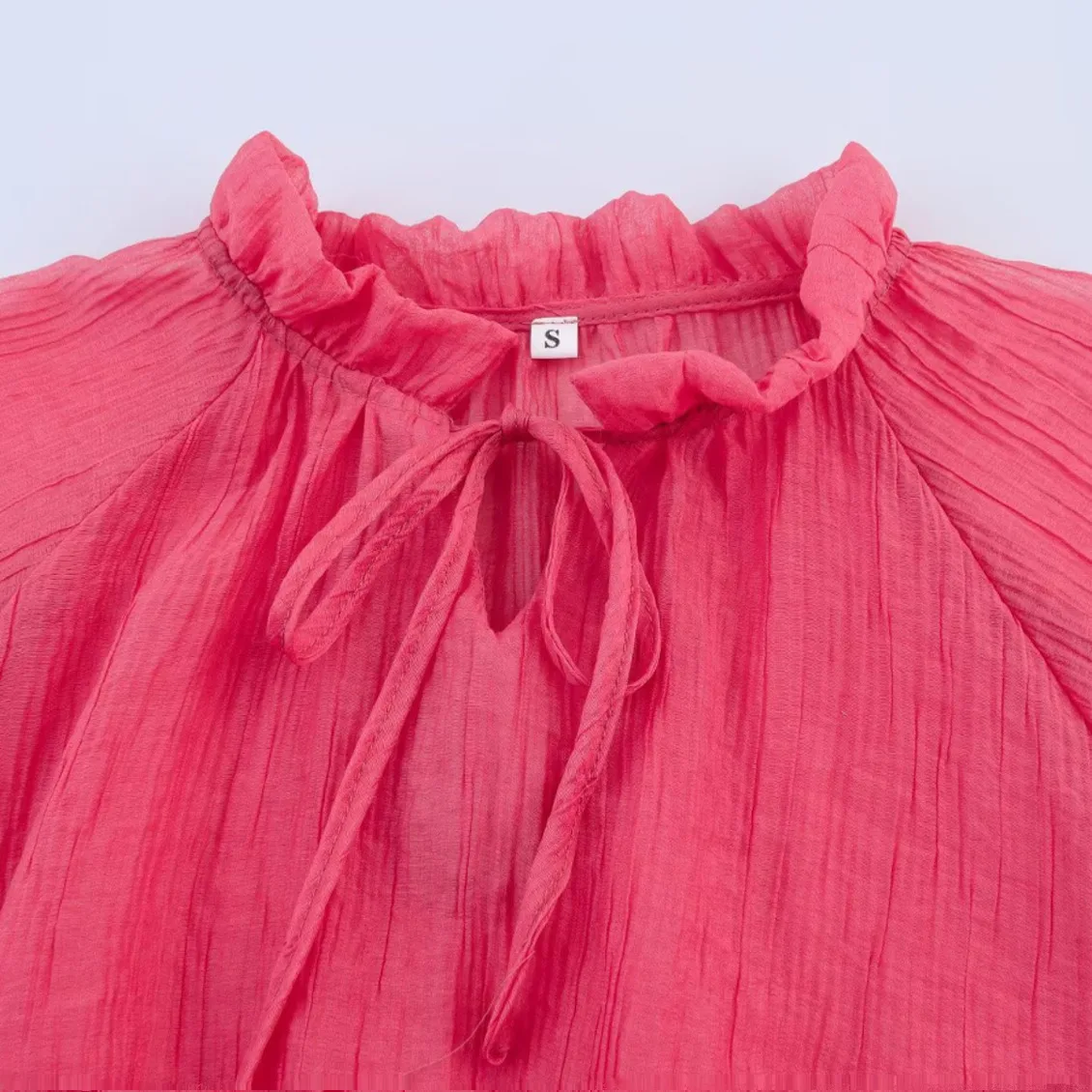 

ZBZA Spring New Women's Faion Design Pleated Effect ort Top Skirt Loose Fit Long Sve Pure Color Casual Sle