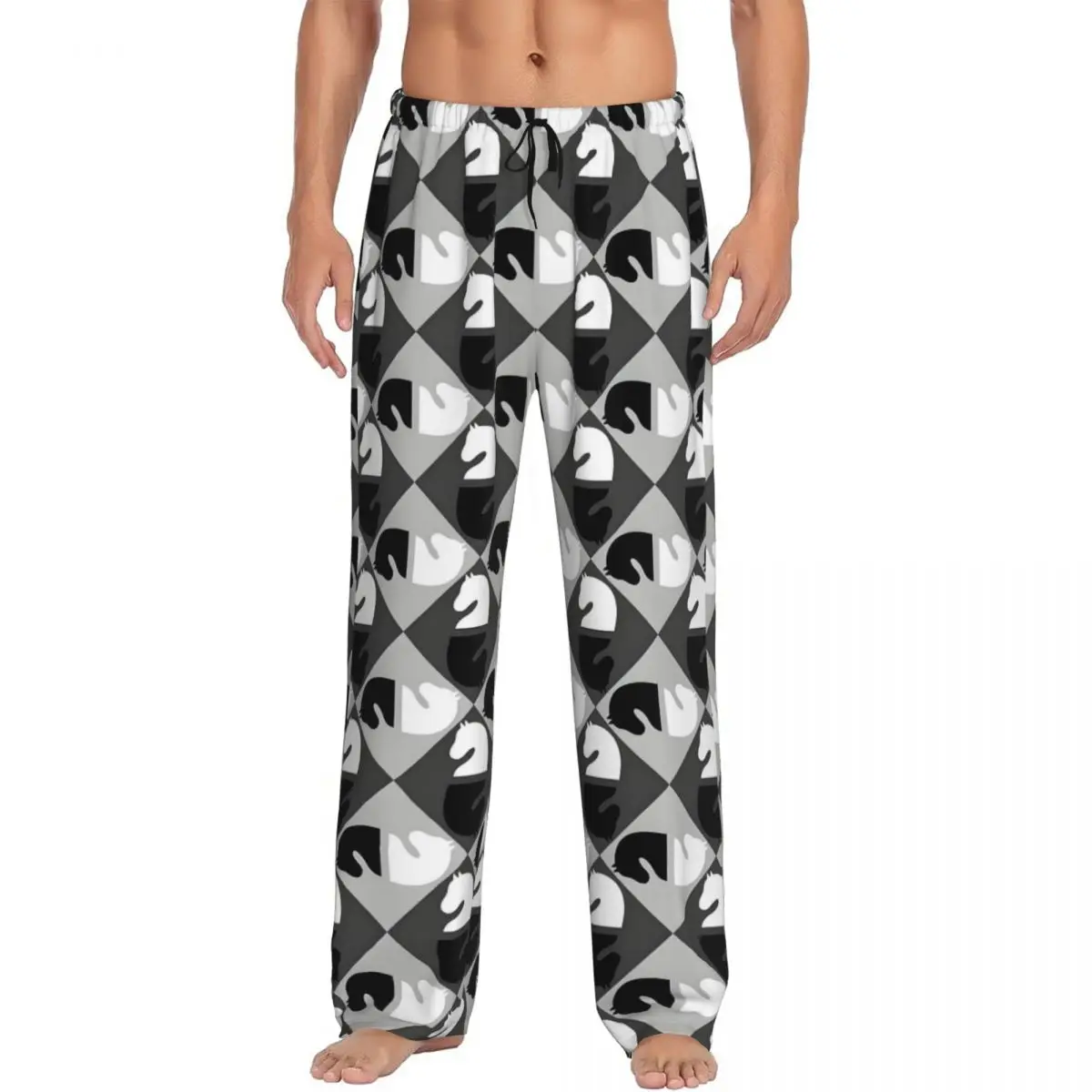 

Custom Men Chess Board Pajama Pants Print Chess Game Sleep Sleepwear Bottoms with Pockets