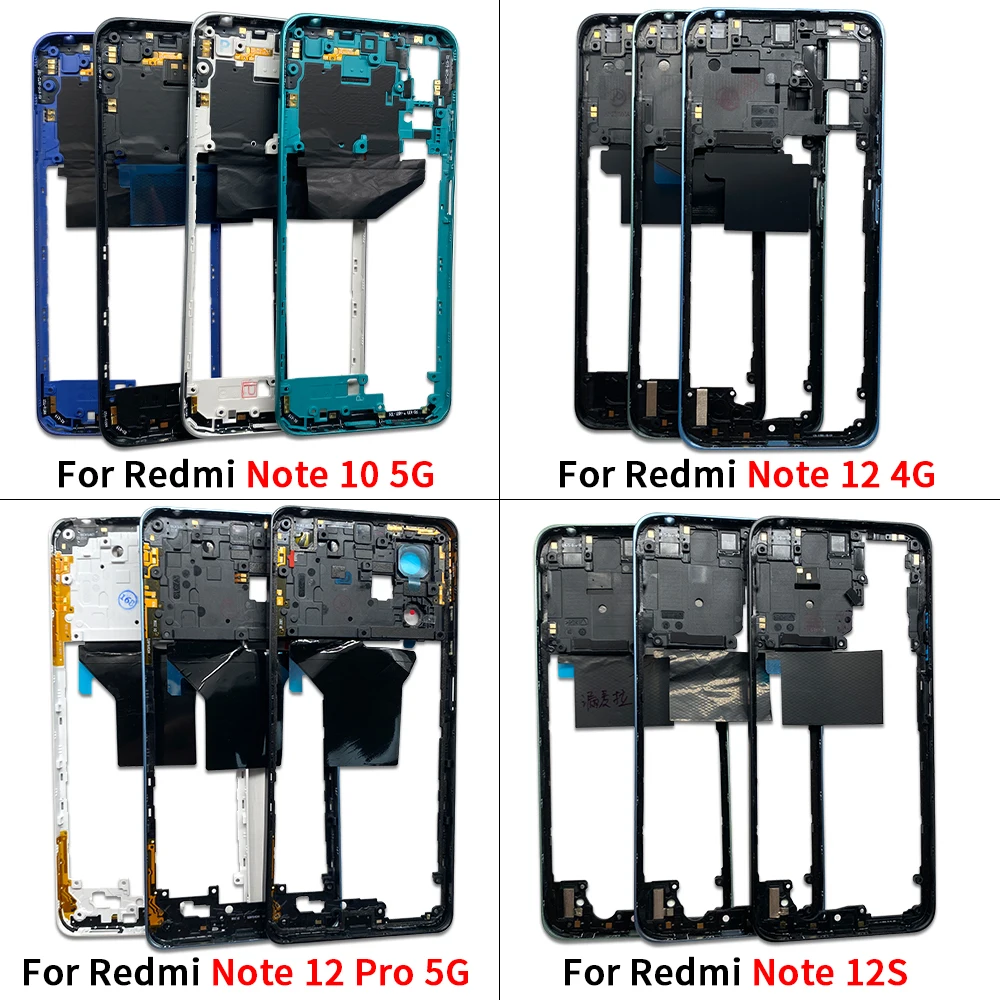 New For Xiaomi Redmi Note 12S 12 Pro 5G / Redmi Note 10 5G Housing Middle Frame Bezel Middle Replacement Parts Middle Frame