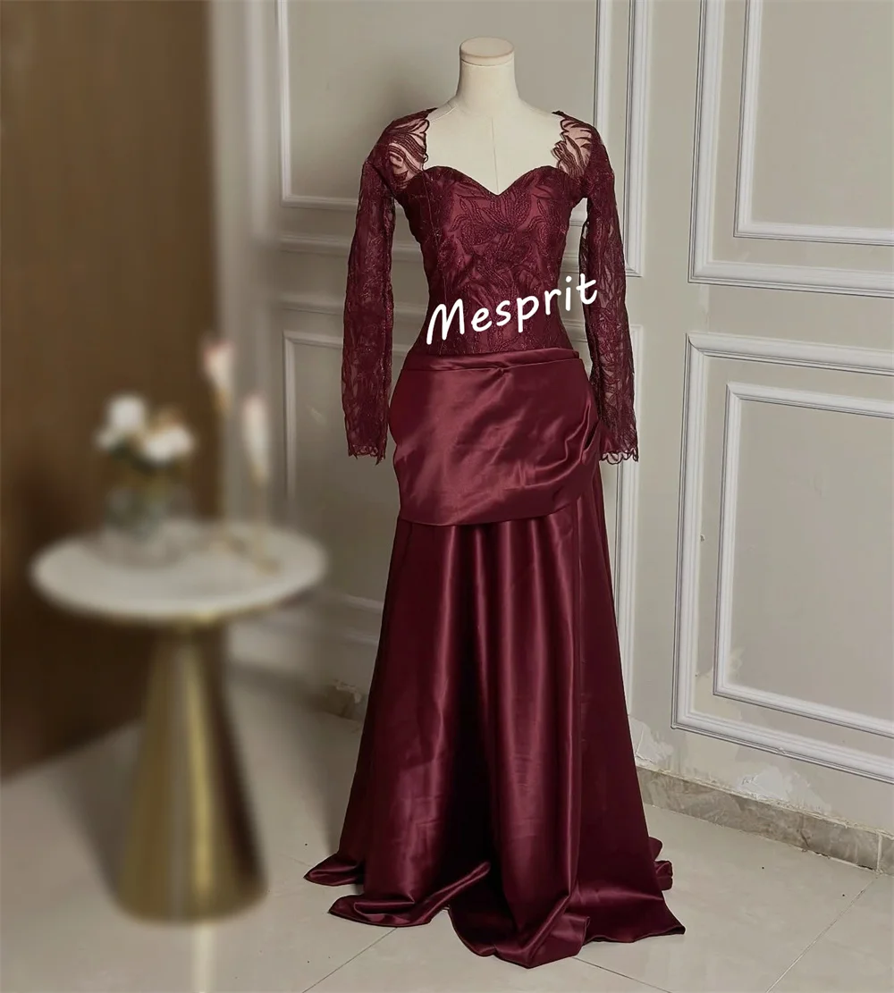 Customized Formal Evening Dress Pleat Lace Square Neck A-line Long Dresses Bespoke Occasion Elegant Party Wedding