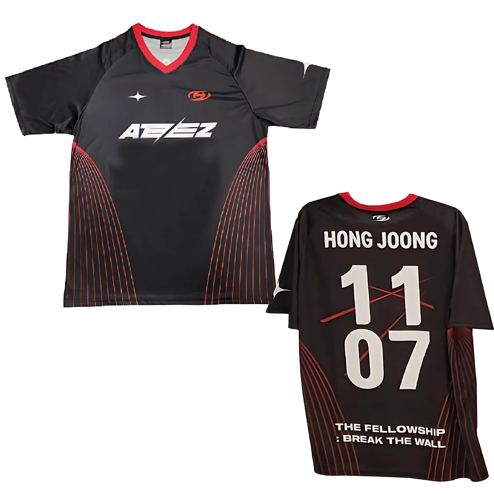 

Kpop ATEEZ T-shirt Short Sleeve Break The Wall Top Hongjoong Seonghwa Yunho Yeosang San Mingi Wooyoung Jongho Aid T-shirt Unisex