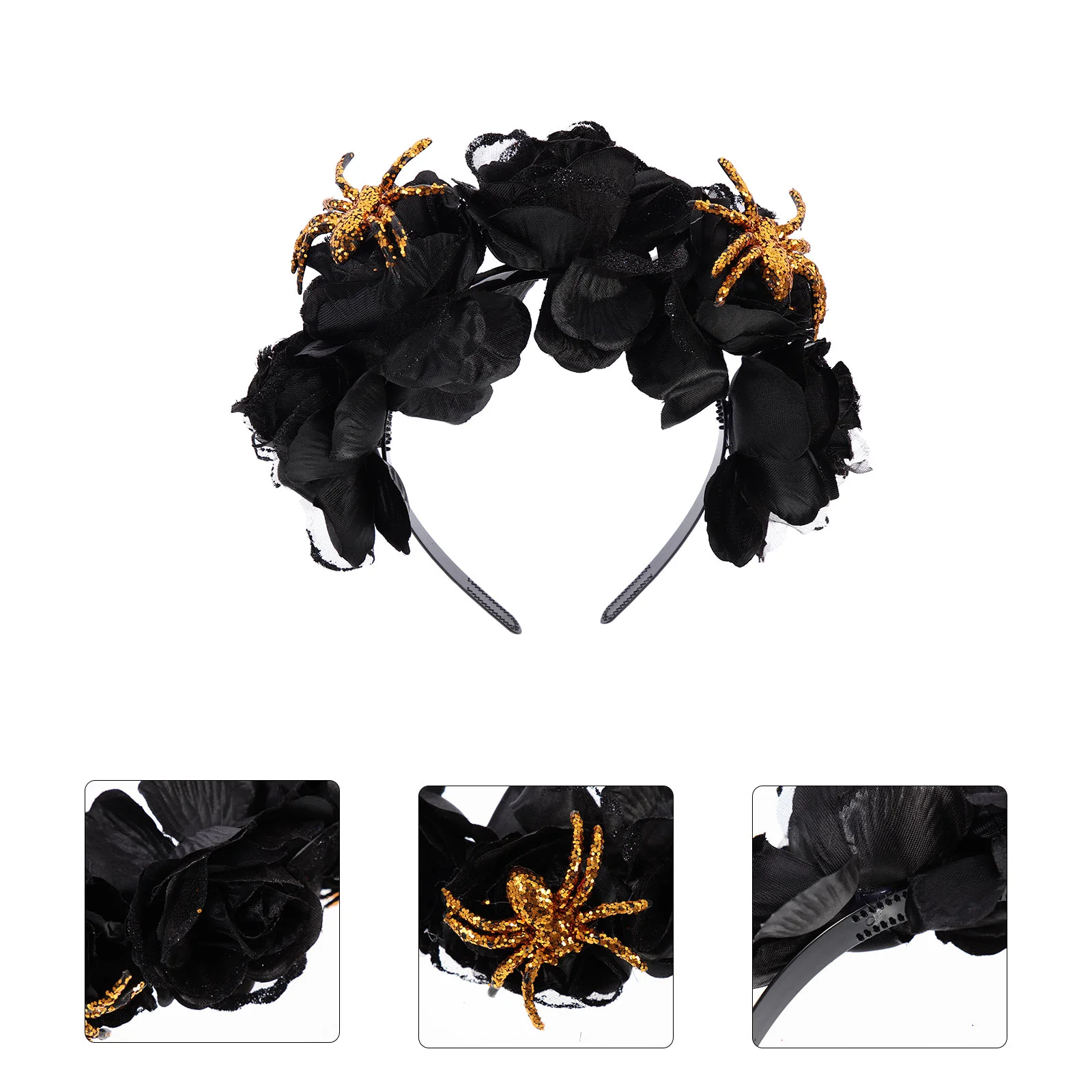

Halloween Hair Hoop Big Spider Headband Cosplay Headbands Artificial Rose Flower