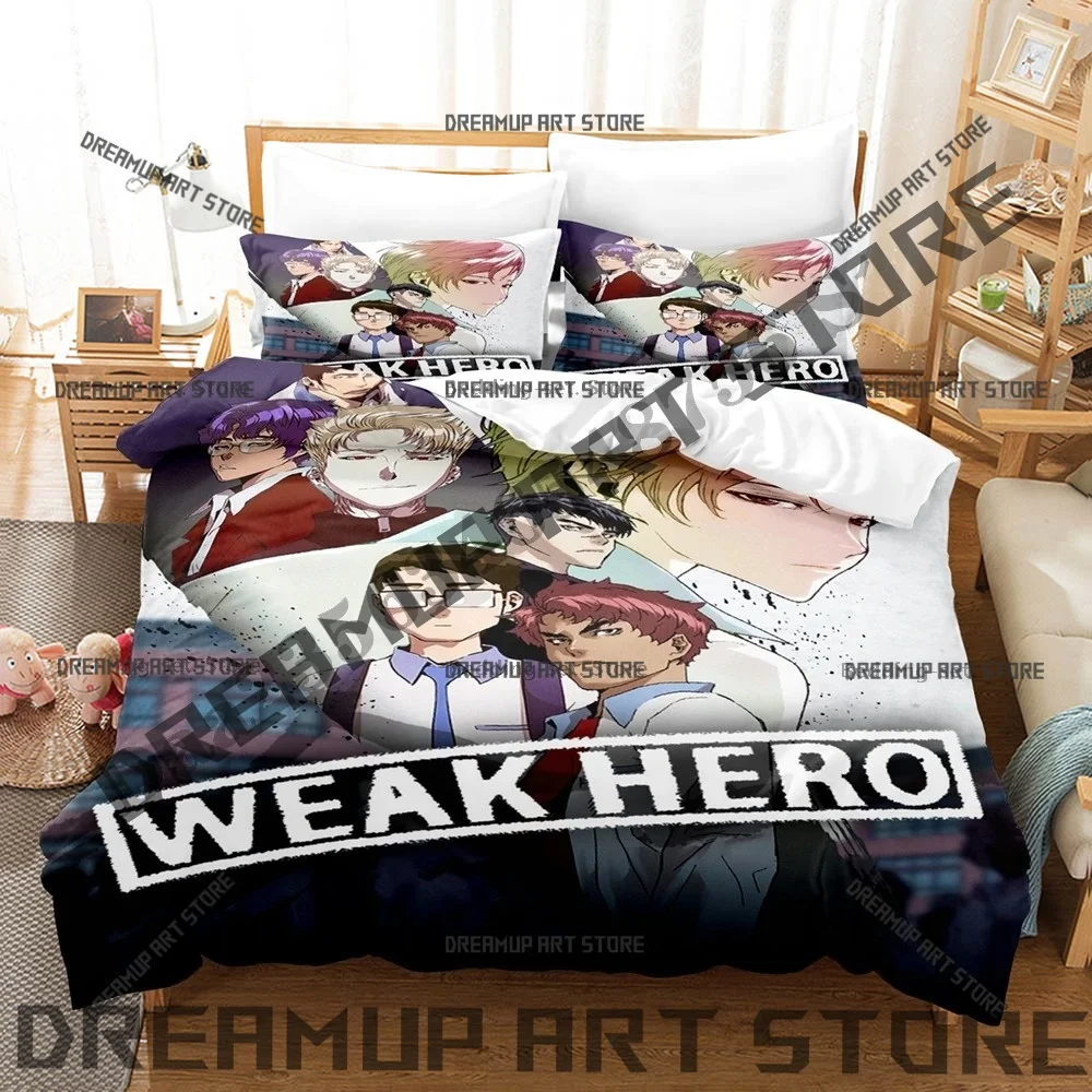 3D Printed Weak Hero Bedding Set for Boys Girls Duvet Cover And Pillowcase Included Twin Queen King Full Single Double Sizes