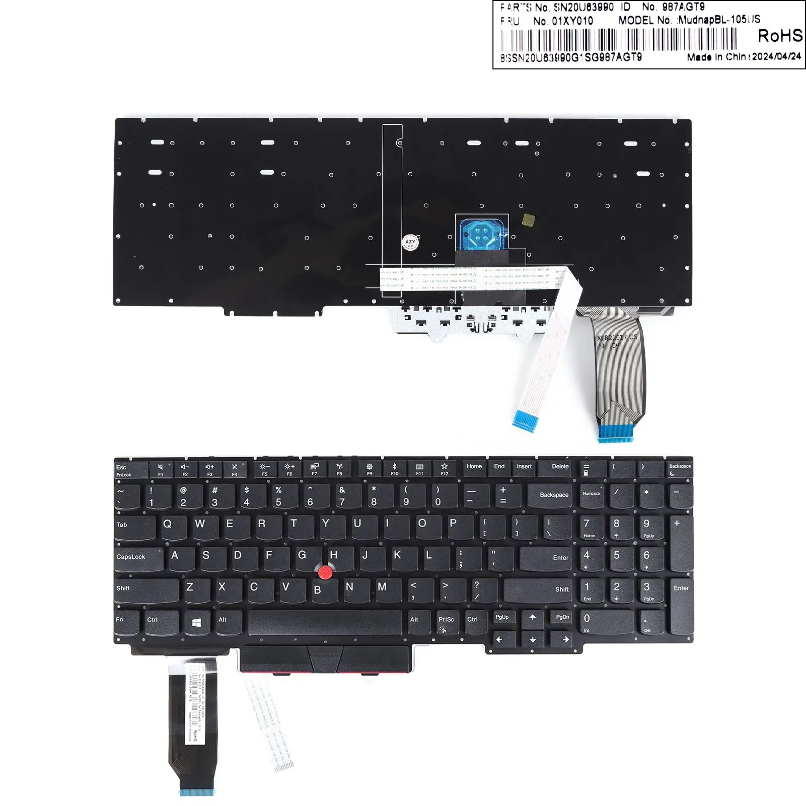 

Клавиатура для ноутбука Lenovo E15 с точечной палочкой