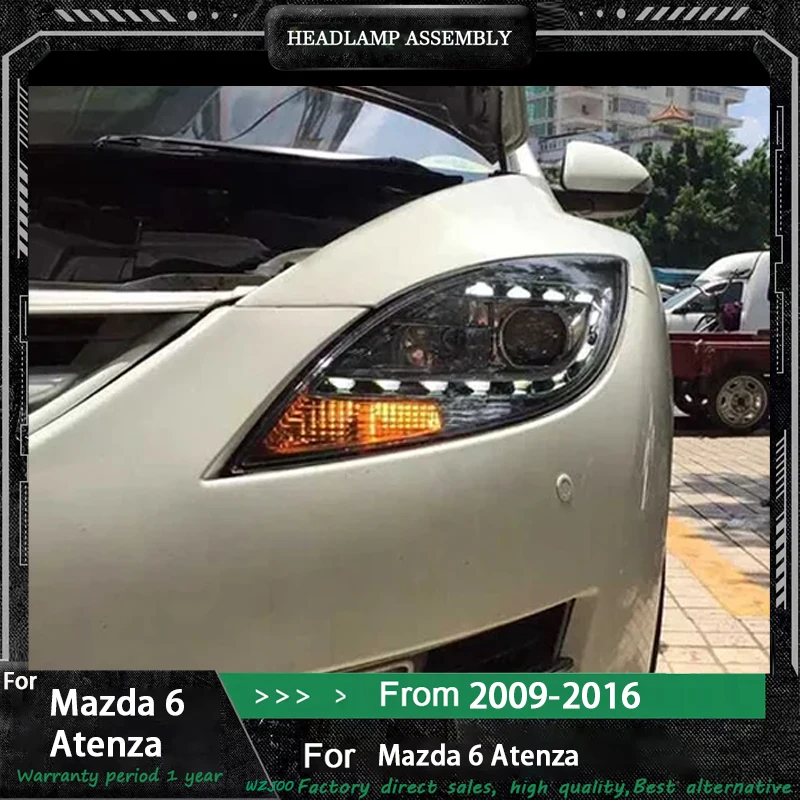Car Lights For Mazda 6 2009-2016 Willow Leaf Shape Design Mazda6 Head Lamp Upgrade LED DRL Assembly Accessories