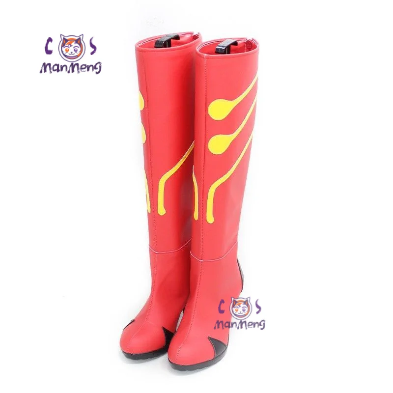 Zapatos EVA Cosplay Asuka Langley Soryu, botas de tacón alto rojas para fiesta de Navidad, tallas personalizadas para hombres y mujeres 34-46