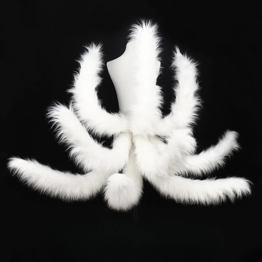 

Вечернее платье с лисьим хвостом, комическое шоу, плюшевый реквизит для косплея с девятью хвостом лисы, хвостом зверя