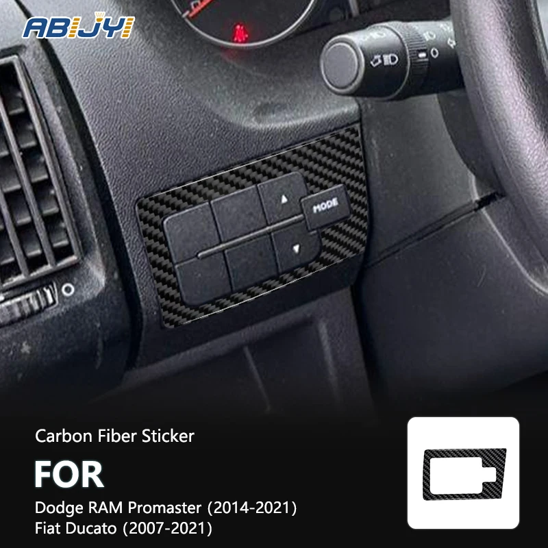 

Steering Wheel Left Side Carbon Fiber Interior Stickers For Dodge RAM Promaster 2014-2021 Fiat Ducato 2007-2021 Accessories