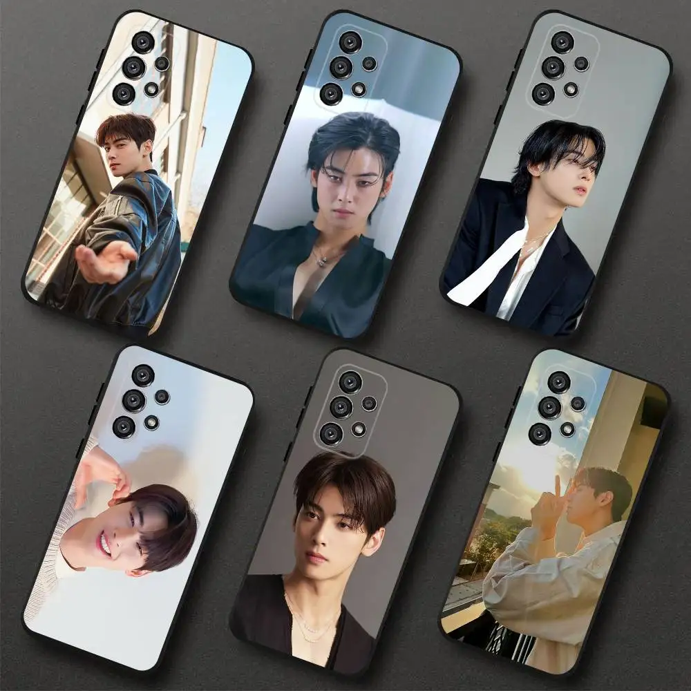 

Cha EunWoo Phone Case For Samsung S 25,24,23,22,30,21,10,9,Ultra,Plus,Lite,FE,4,5G Black Soft Case