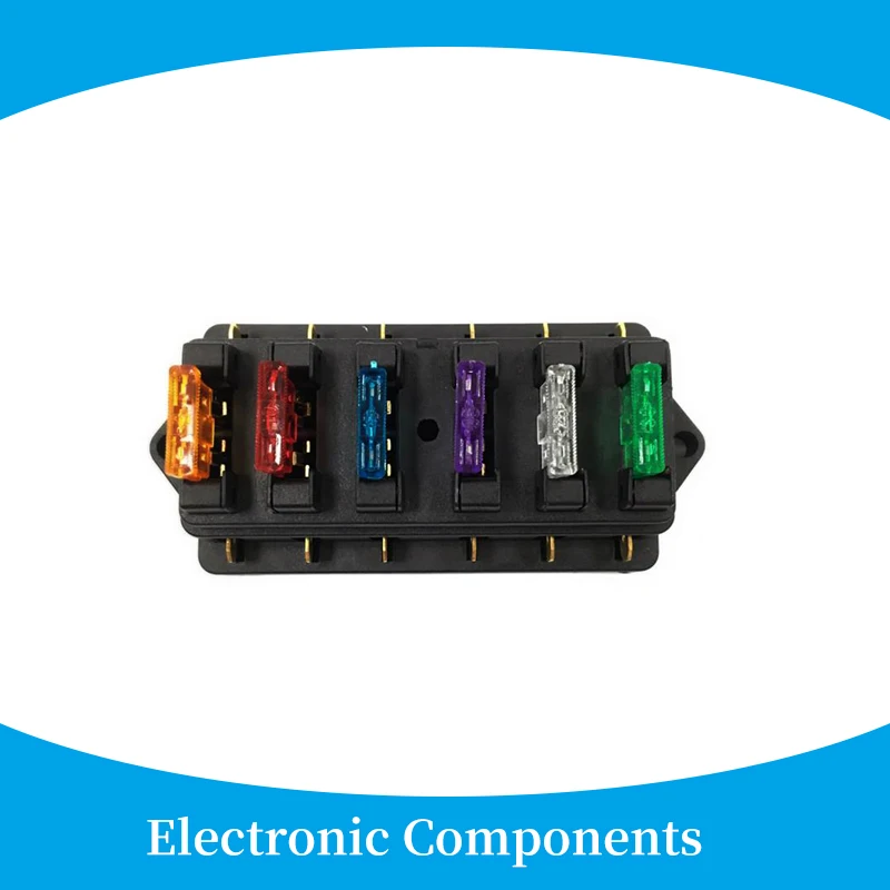 Caja de fusibles de hoja ATO estándar de circuito de 6 vías, soporte de bloque de fusibles de coche, DC 12V/24V, nuevo