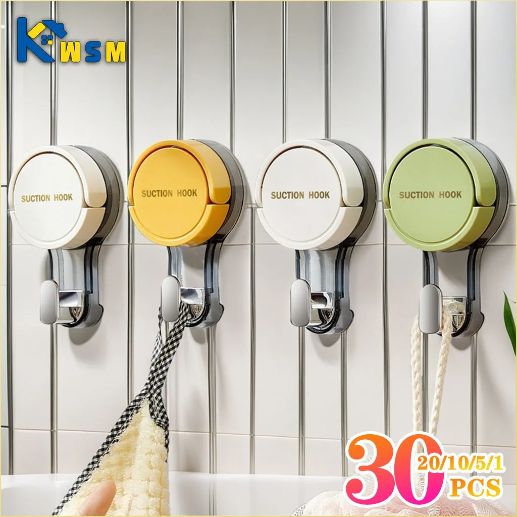 1-30PCS Suction Cup Hook Reusable Stronge Vacuum Bathroom Suction Cup Hooks Waterproof Towel Rack Clothes Hanger Hook Accessor