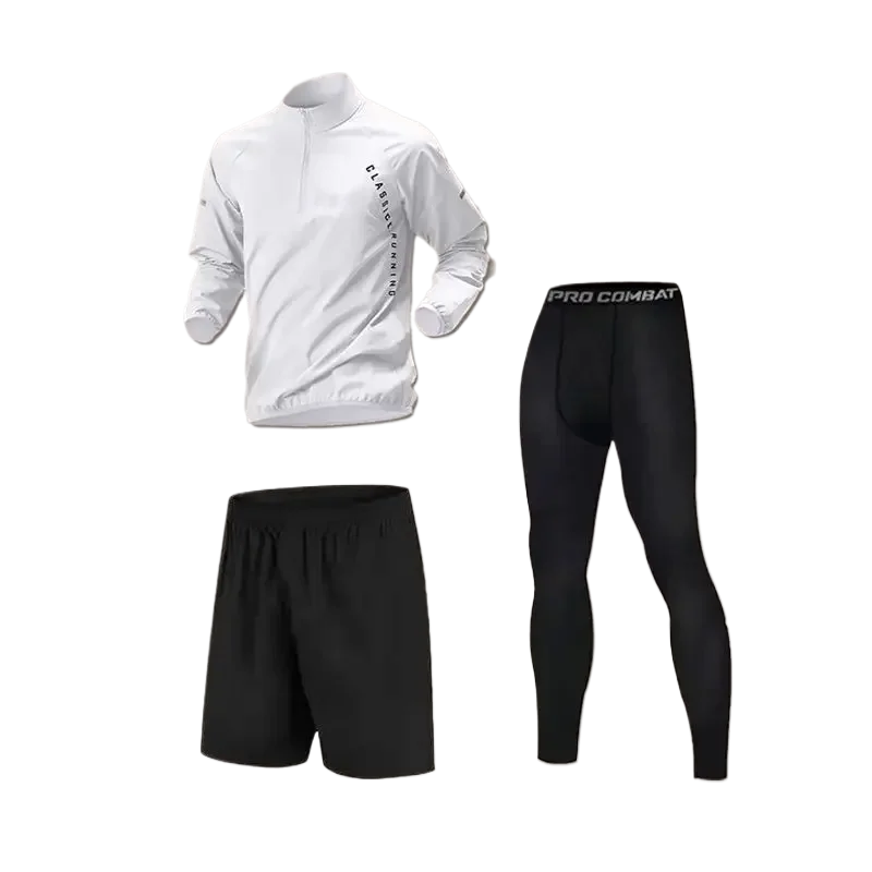 Men's Quick Drying Sports Suit Autumn Track and Field Zipper Training Running Fitness Long Sleeved Bicycle Breathable Sportswear image 4