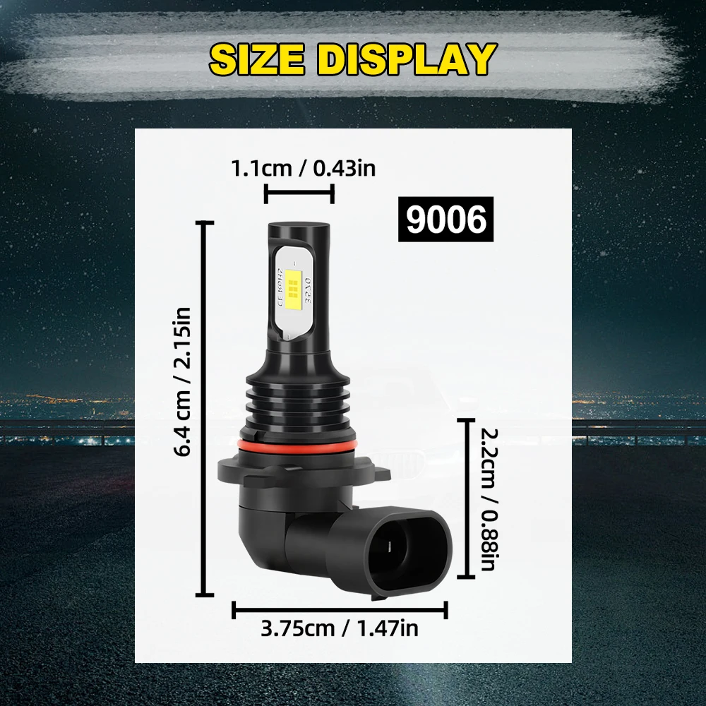 2X 12 فولت 20000LM السيارات الجبهة أضواء الضباب HB4 9006 مصابيح ضباب LED 90 واط التوصيل والتشغيل 6000 كيلو الأبيض لتويوتا كورولا 2005 2006 2007 2008