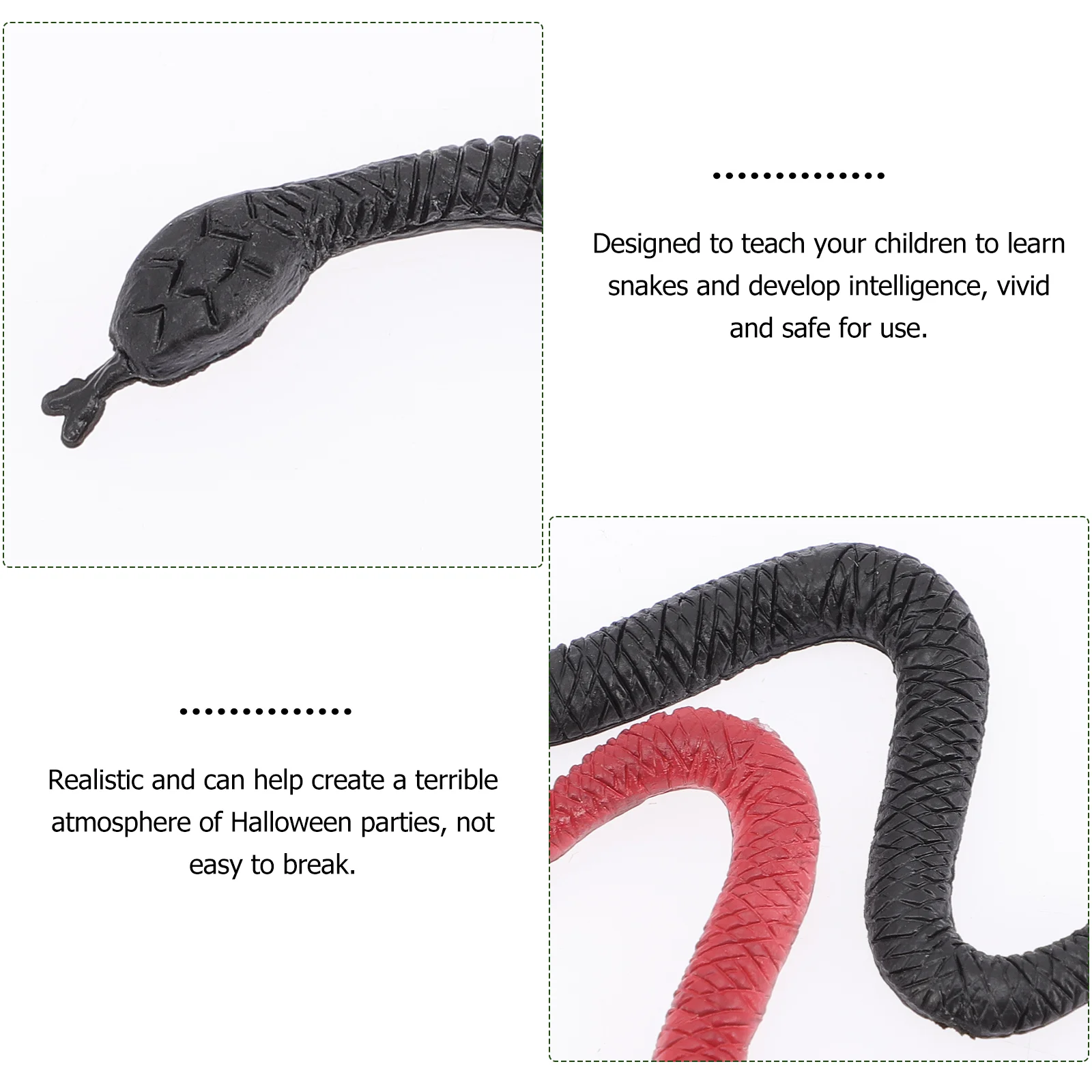 100 Pcs Artificial Snake Children's Toys Halloween Snakes Fake Animal Prank Pvc Realistic