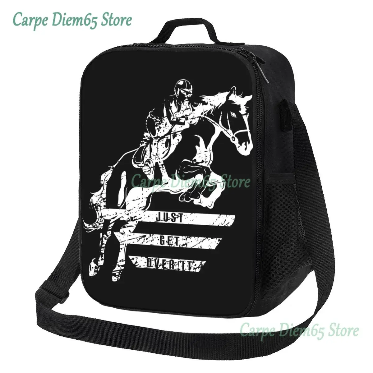 

Custom Show Jumping Horse Lunch Bag Men Women Cooler Thermal Insulated Lunch Boxes for Adult Office