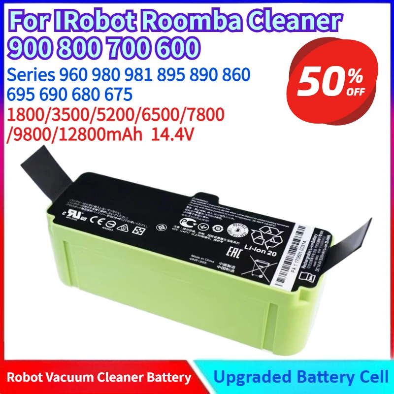 

New Li-on Battery for IRobot Roomba Cleaner 900 800 700 600 Series 960 980 981 895 890 860 695 690 680 675 Replacement Battery