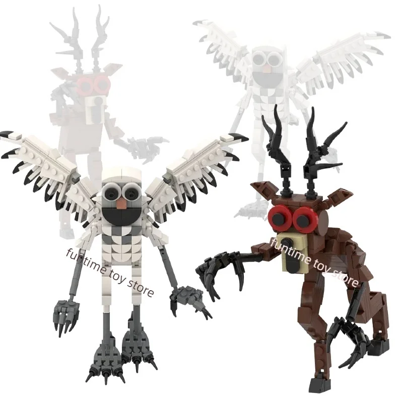 

New 99nights Horror Building Blocks Funny Forest Deer White Owl Assembling Game Modle Figurines Toy For Kid Birthday Gifts